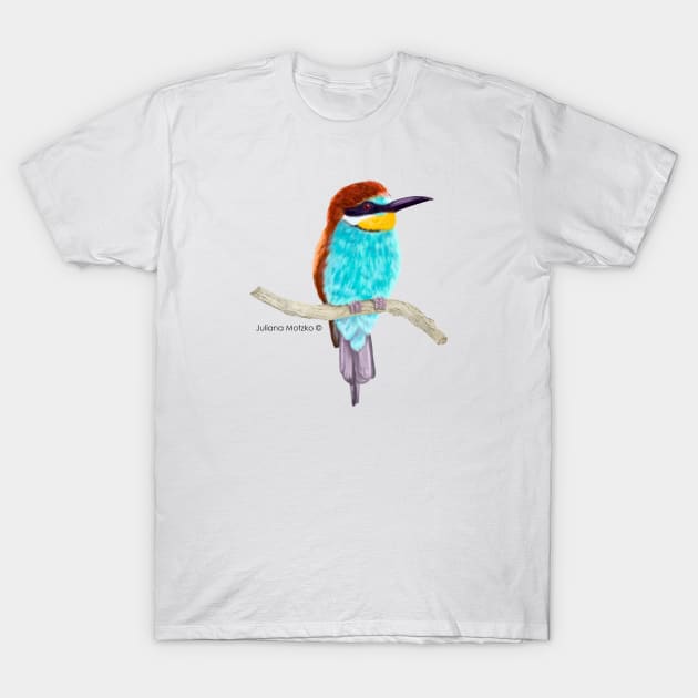 Bee Eater Bird Realistic Illustration T-Shirt by julianamotzko